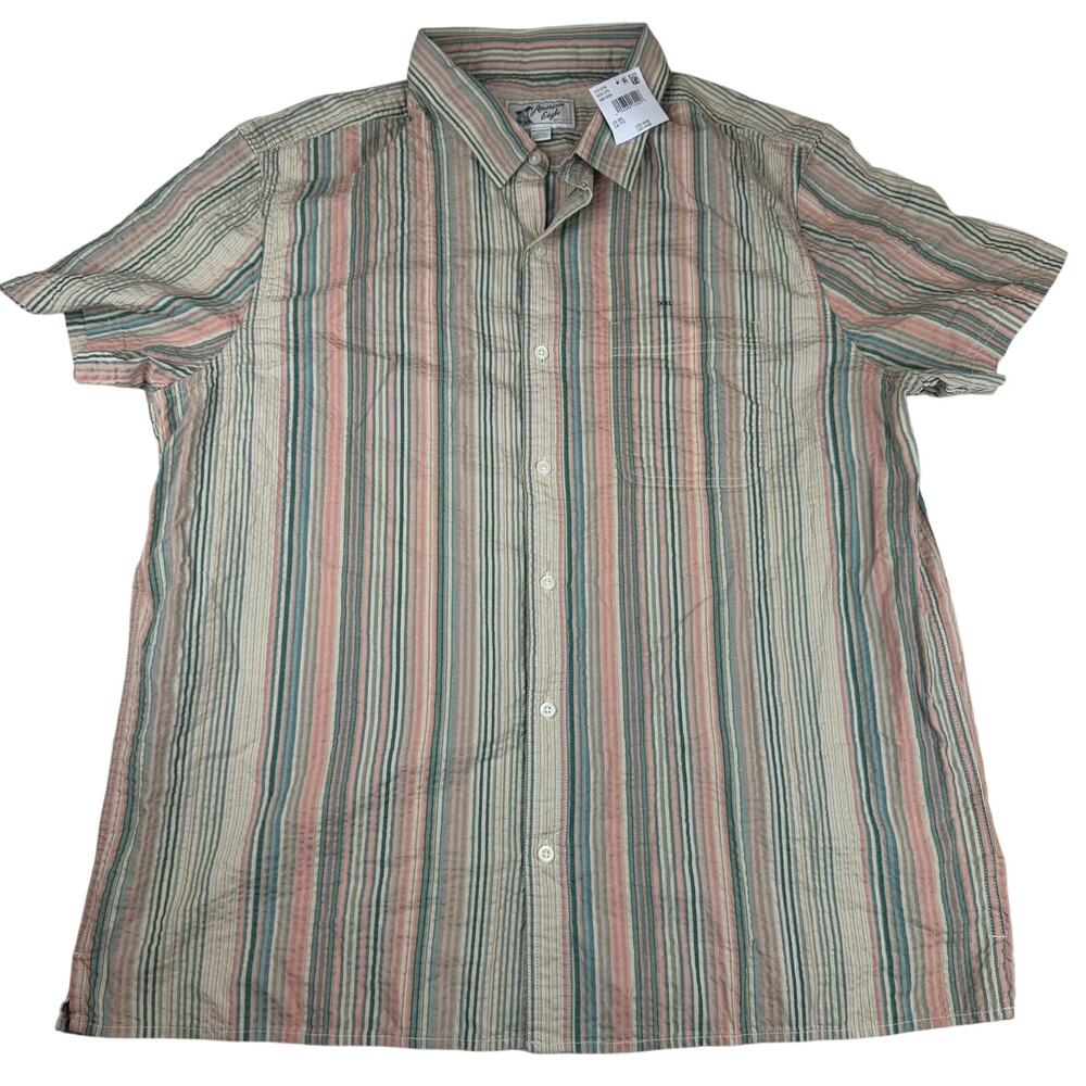 American Eagle Men's Striped Button Down Shirt XXL